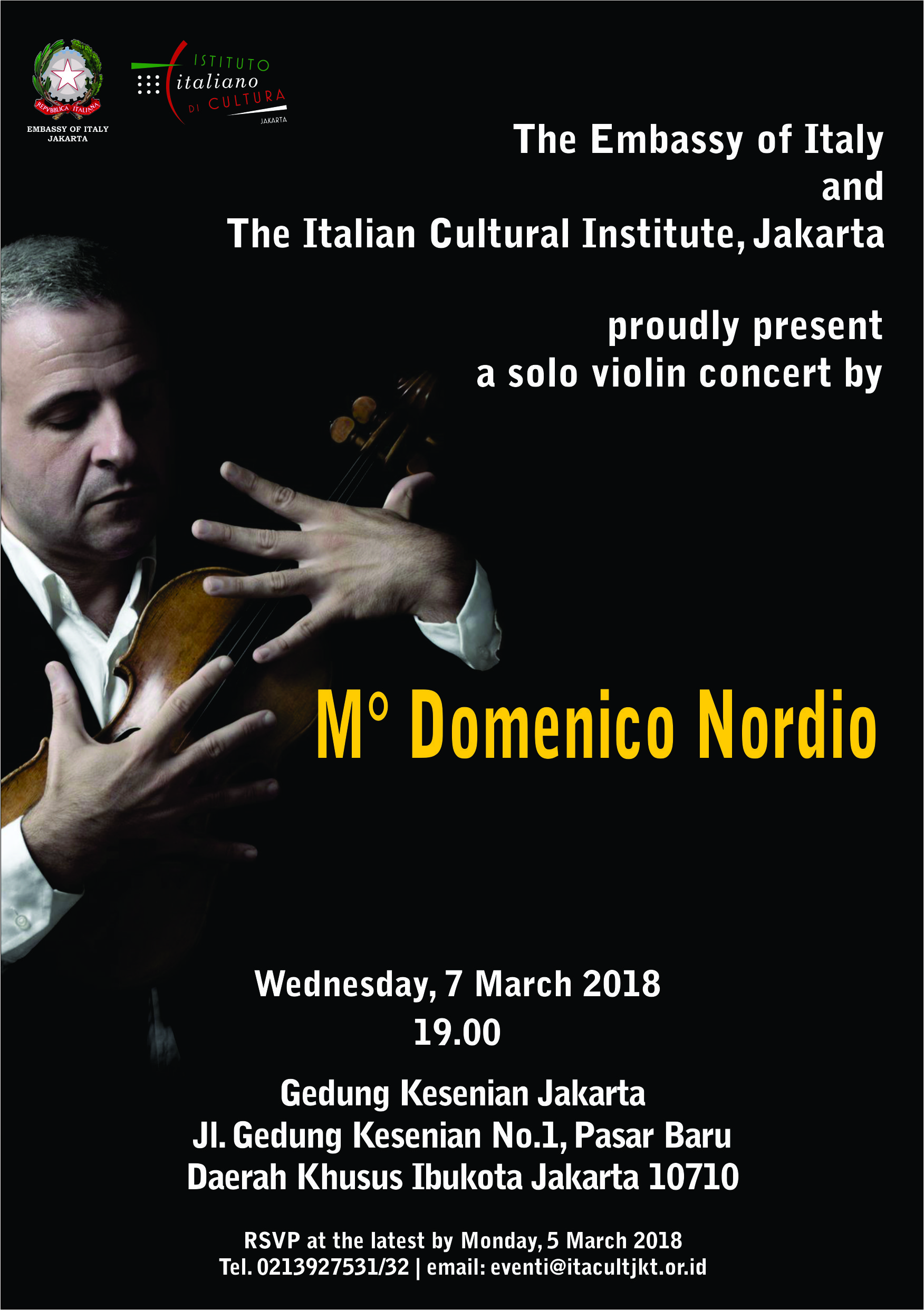 A Solo Violin Concert by Maestro Domenico Nordio
