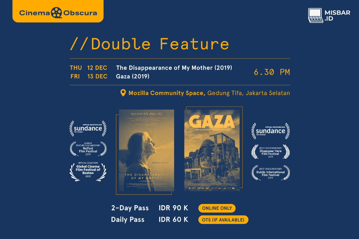 [Cinema Obscura] Double Feature - The Disappearance of My Mother (2019) & Gaza (2019)